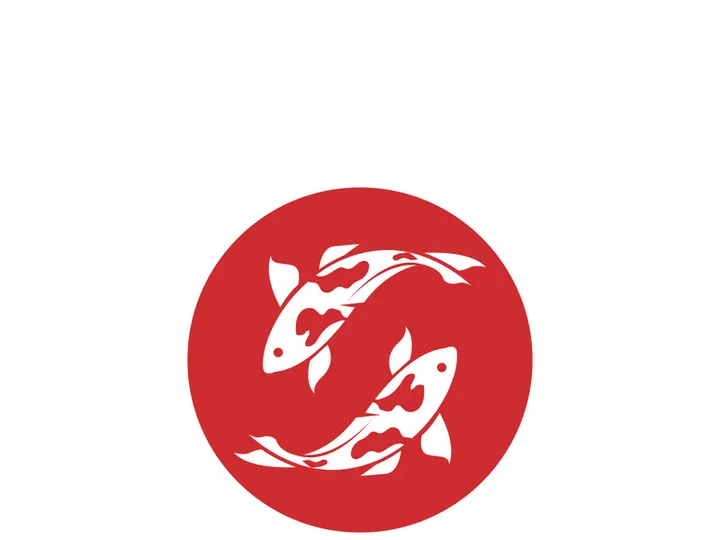 Koi fish logo template. Creative vector symbol