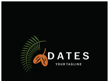 Date palm fruit plant logo design with leaves,seeds and date palm tree isolated background exotic organic plant. preview picture