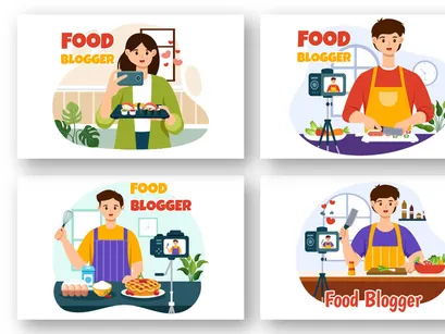 9 Food Blogger Illustration