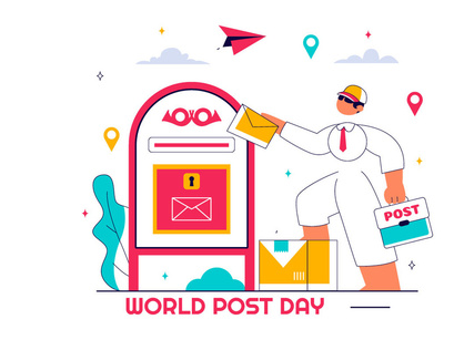 11 World Post Day Illustration