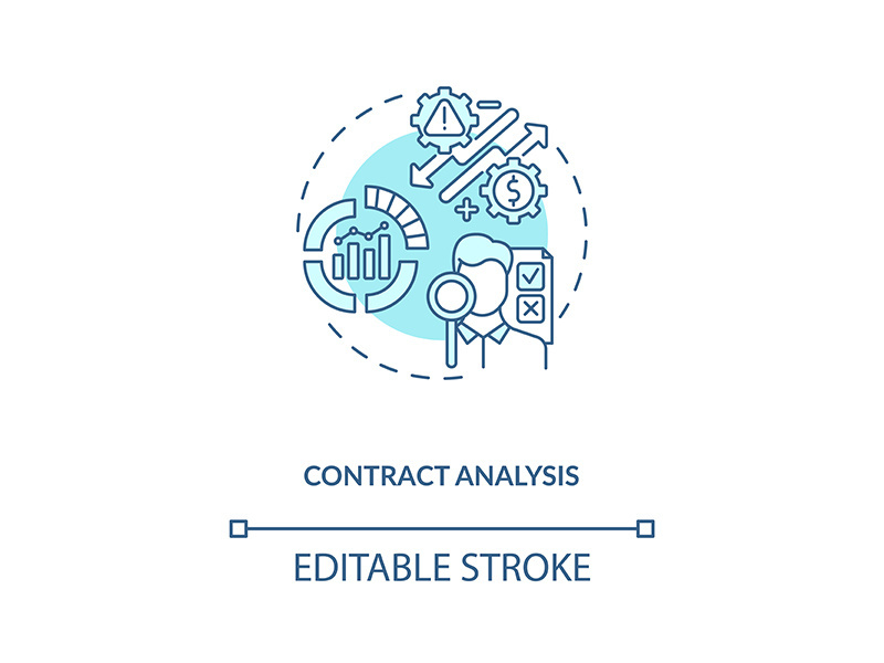 Contract analysis concept icon