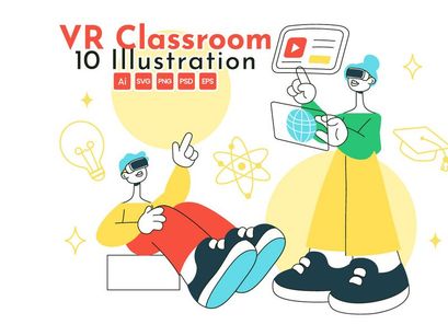 10 VR Classroom Education Illustration