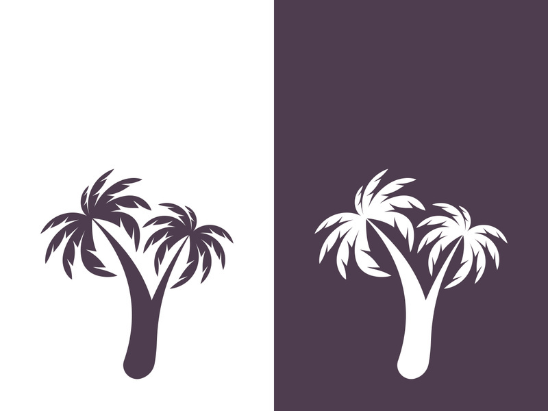 Palm tree summer logo template vector illustration