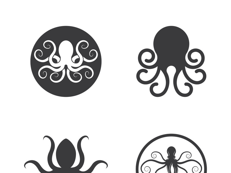 Octopus logo vector design and illustration template