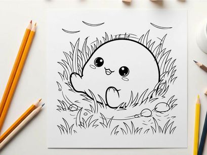 Cute hedgehog smiling in grass vector illustration