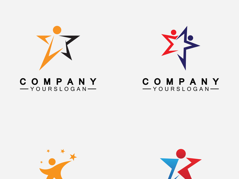 Star people success logo and symbol icon Template