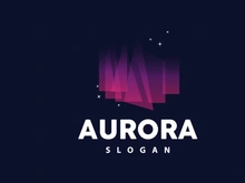 Aurora Logo, Light Wave Vector, Nature Landscape Design