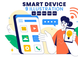 9 Connected Smart Devices Illustration preview picture