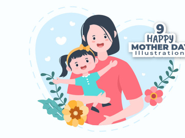9 Happy Mother Day V2 Flat Design Illustration preview picture