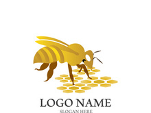 Bee logo vector icon illustration design