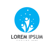 Community of people logo design with creative idea.