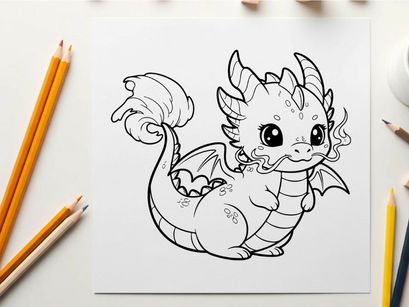 Cute baby dragon cartoon vector illustration flat design