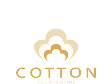 Soft natural organic cotton flower plant logo for cotton plantations, industries,business,textile,clothing and beauty,vector preview picture