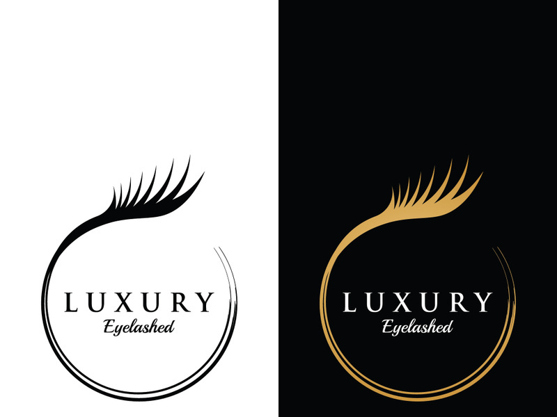 Luxurious and colorful eyelash extension logo.