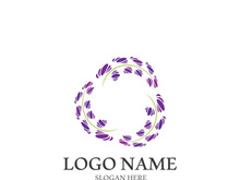 Fresh lavender flower logo vector flat design