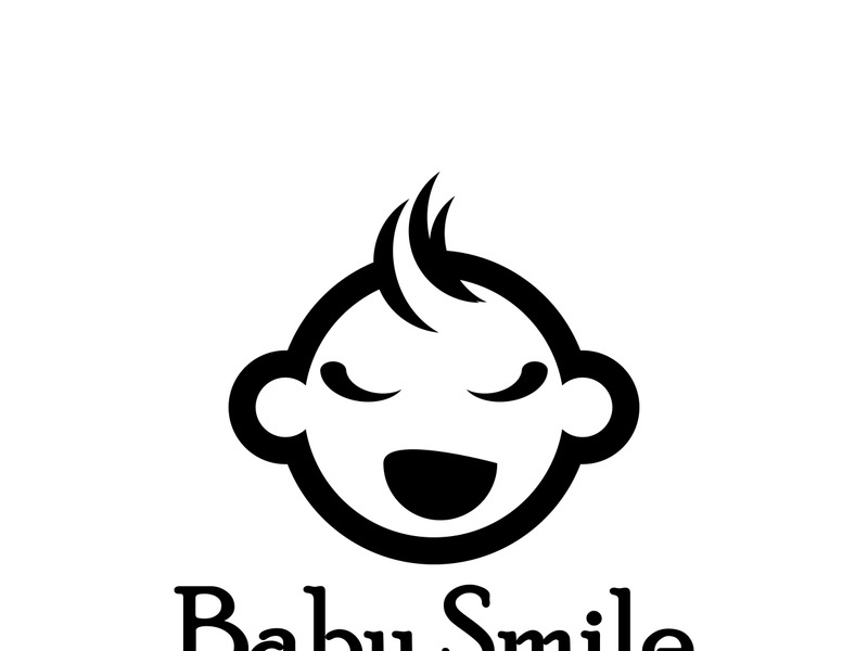 Cute Happy Baby Face Smile Logo Template
