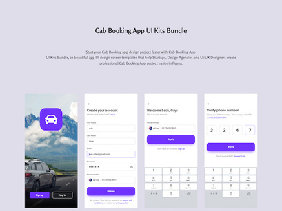 Car Booking Mobile App UI kit