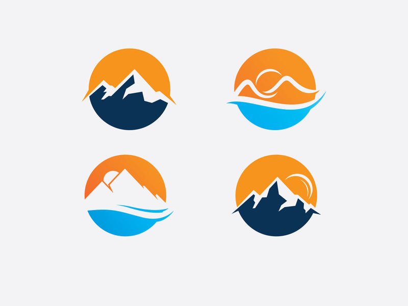 Mountain logo symbol, mountain vector sign