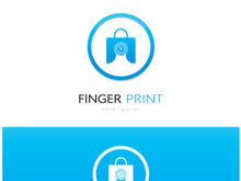 simple flat fingerprint logo,for security,identification,badge,emblem,business card,digital,vector