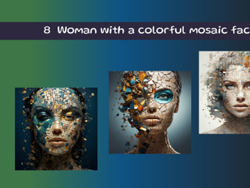 Woman with a colorful mosaic face preview picture