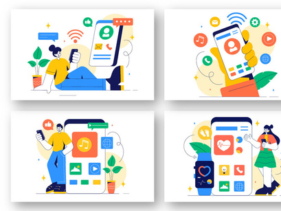 9 Connected Smart Devices Illustration