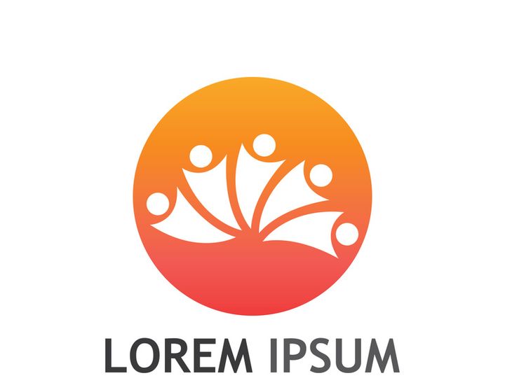 Community of people logo design with creative idea.