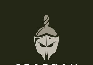 Spartan Helmet Warrior Logo template. spartan flat design vector