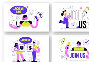 10 Join Us Vector Illustration