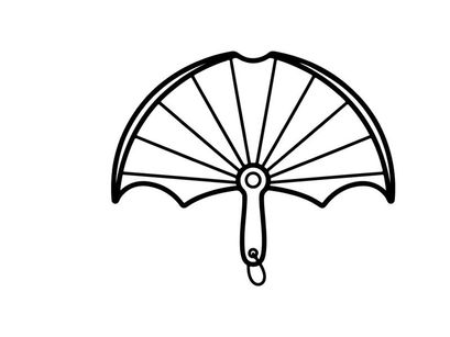 Ícone de leque de mão de asa de morcego. Leque dobrável de estilo gótico para acessório de fantasia de Halloween.