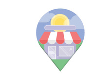 Point shop logo template illustration