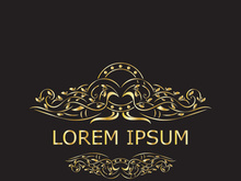 Gold luxury floral vintage monogram decorative logo template