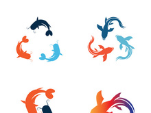 Fish logo icon template creative vector symbol