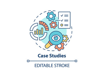 Case studies concept icon preview picture