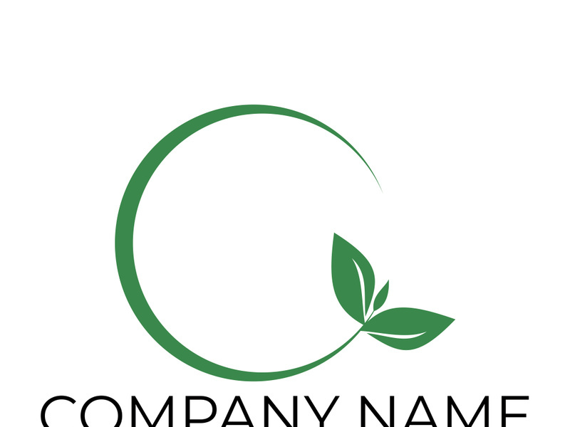 Green leaf logo design vector illustration