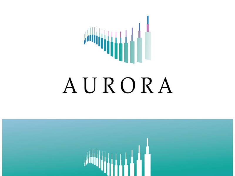 aurora logo design icon illustration vector template