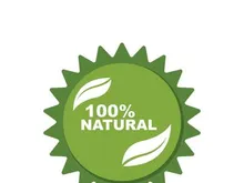 100% Natural and organic product badge vector green icon