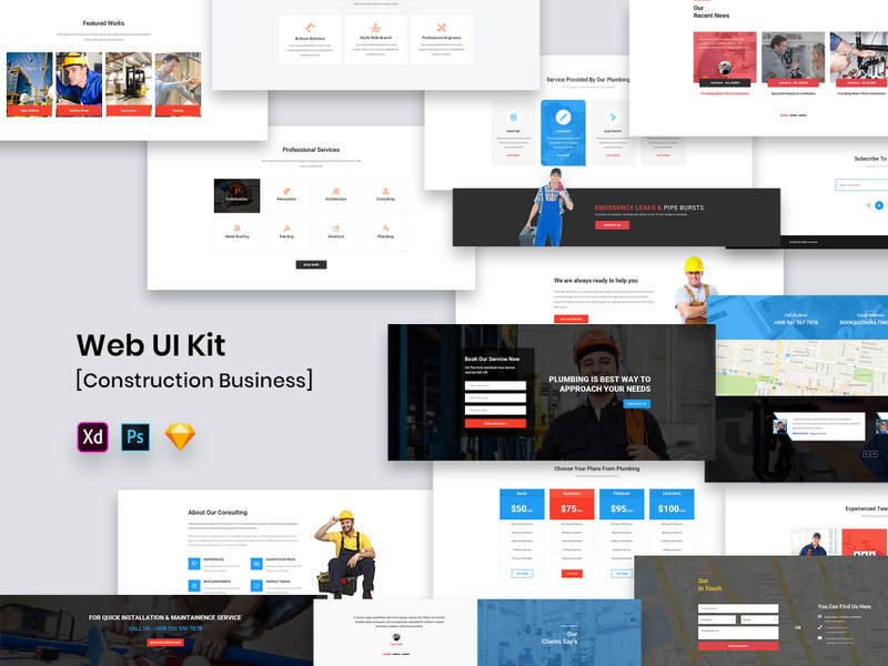 Web UI Kit Construction Business