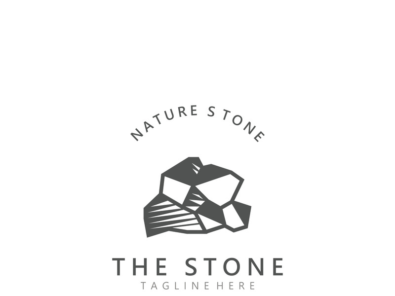 Stone logo template design simple elegant product brand natural element