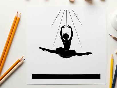 Silhouette of a woman in aerial yoga pose suspended