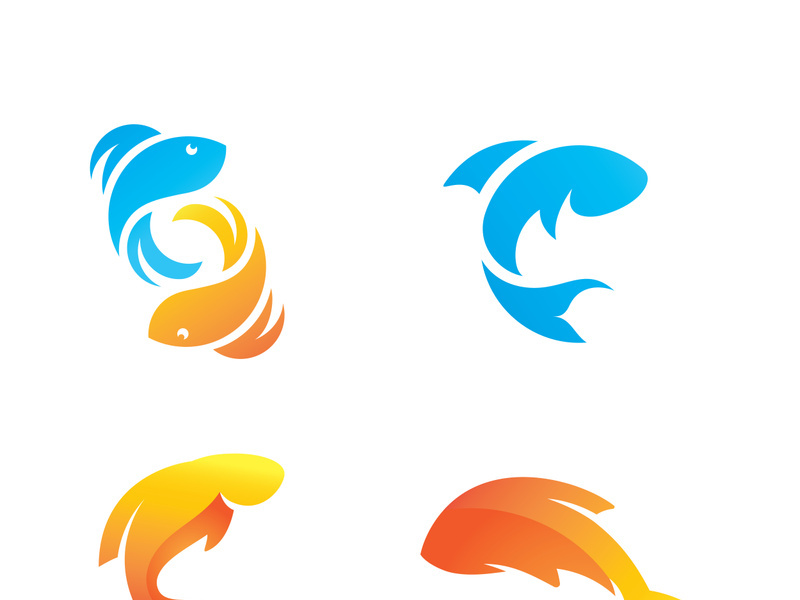 Fish logo template icon vector design