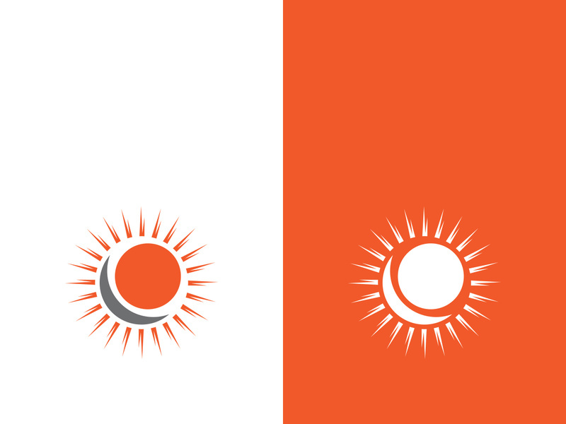 Creative sun concept logo illustration design template