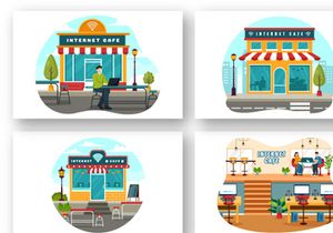 8 Internet Cafe Illustration