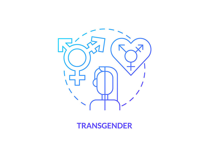Transgender blue gradient concept icon