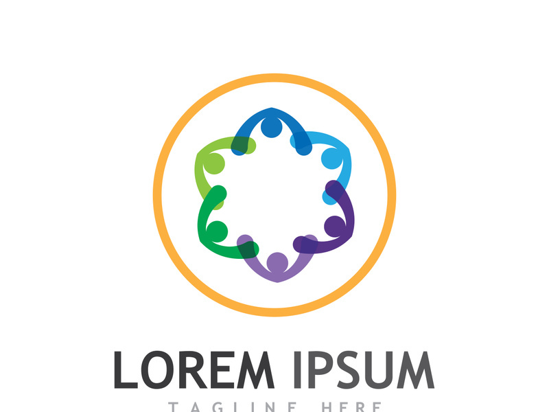 People social community logo design with creative idea