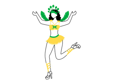 Samba dancer flat silhouette vector illustration preview picture