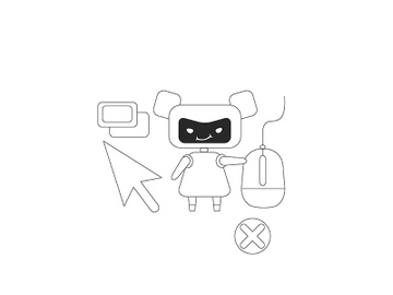 Click bot thin line concept vector illustration preview picture