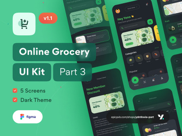 Grofast - Online Grocery App UI Kit Dark Theme Part 3 preview picture