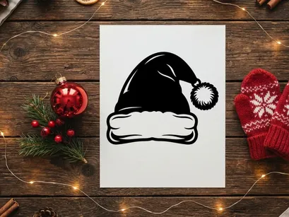 Festlicher Weihnachtsmann-Hut mit Bommel für Weihnachtsfeiern