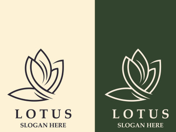 Floral Lotus line art beauty simple and modern logo template vector preview picture