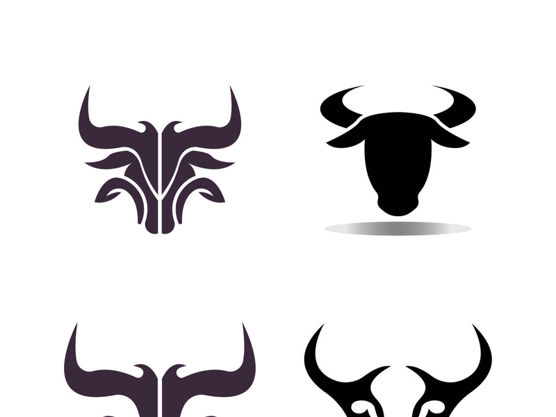Bull head logo vector icon design illustration